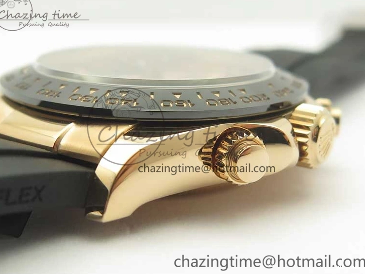 Best Dial ARF Clone Black Gold Rubber Rose On 1:1 Edition Super V2 Daytona 116515 Strap A4130 0225